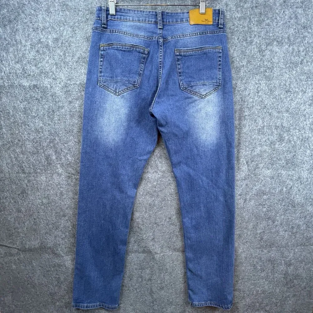 Smith & Mills‎ Denim Jeans Mens 34 Blue Slim Straight Stretch Classic